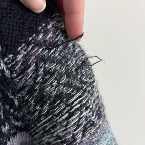 Free People Women's Yesterday's Smile Fair Isle Cardigan Size S Blue Alpaca - Picture 6 of 10